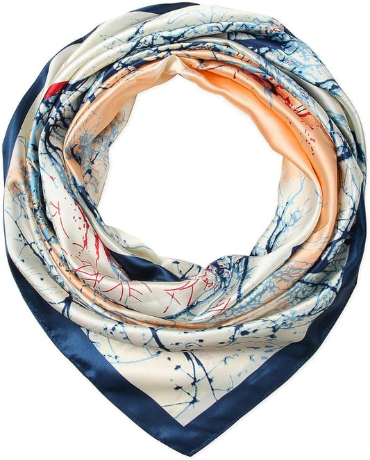 35X35 Large Square Satin Hair Scarf for Women – Silk-Feel Head Wrap, Night Protection, Fashion Bandana & Headscarf